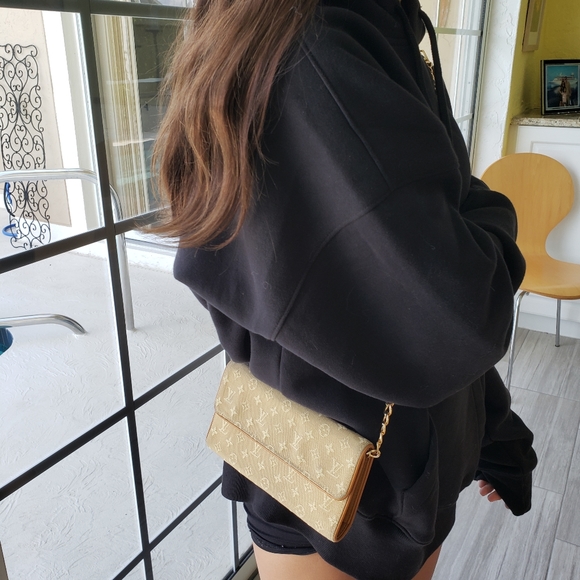 Authentic Louis Vuitton Monogram Canvas Mini Lin Long Wallet on chain - Picture 4 of 12